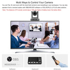 FEELWORLD POE20X Simultaneous 20X Optical Zoom Live Streaming PTZ Camera, EU and US Plug, POE20X